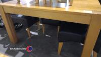 Oak dining table and 6 leather chairs - 5