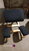 Ergonomic kneeling chair, a rocking chair for back support, black upholstery - 3