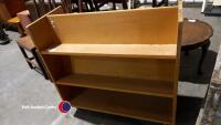 Oak library shelves on castors