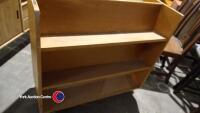 Oak library shelves on castors - 3