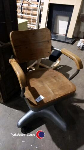 Old Industrial metal and wooden captains chair