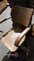 Old Industrial metal and wooden captains chair - 4