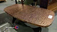 Copper topped coffee table - 4