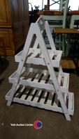 White, floor standing, 3-tier bathroom caddy