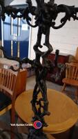 Black 7ft cast iron coat stand - 3