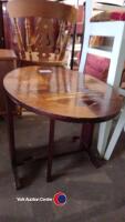 Folding inlaid oval coffee table