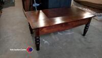 Antique oak coffee table with drawer