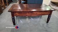 Antique oak coffee table with drawer - 2