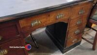 Wooden kneehole desk - 3