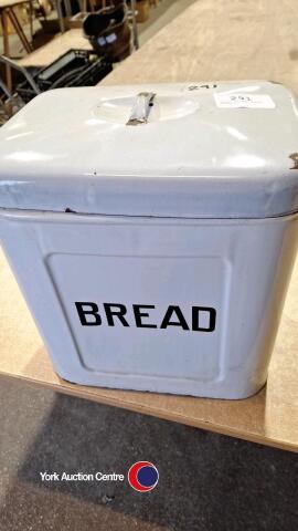 Large vintage enamel bread bin