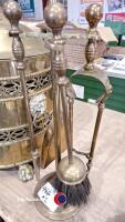 Brass coat scuttle and brass fireside companion set - 3