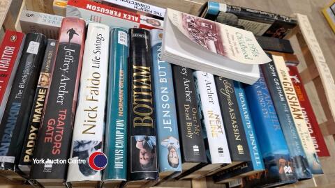 Hard and soft back books including Jeffery Archer, John Grisham, Jenson Button, Bernard Cornwell , Spike Milligan