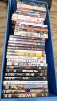 Box of DVDs, various films and TV series