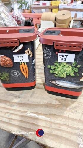 2 x pet food storage boxes