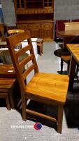 Distressed wooden extending dining table and 6 chairs - 3