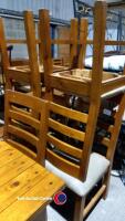 Distressed wooden extending dining table and 6 chairs - 4