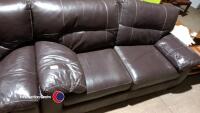 Large 2-seat leather sofa bed