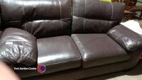 Large 2-seat leather sofa bed - 3