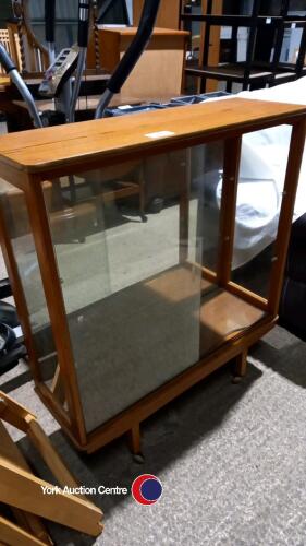 Retro wood and glass display cabinet