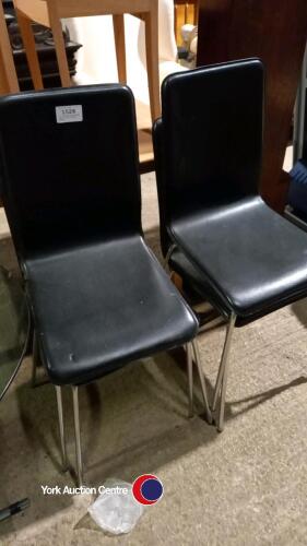 4 x leatherette/chrome retro 1980s dining chairs