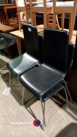 4 x leatherette/chrome retro 1980s dining chairs - 2