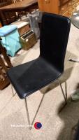 4 x leatherette/chrome retro 1980s dining chairs - 3