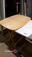 Wooden folding table, plastic folding table, 2 wooden folding chairs - 3