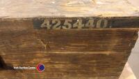 WW2 wooden military box, stamped 'THOMPKINS.V.425440' on lid front & stamped 'G.R.V1 1942' & 'GR.Ltd' + a crown symbol on the base. Treated for woodworm. Preservation project - 3