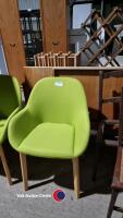 Pair of modern green upholstered chairs - 3