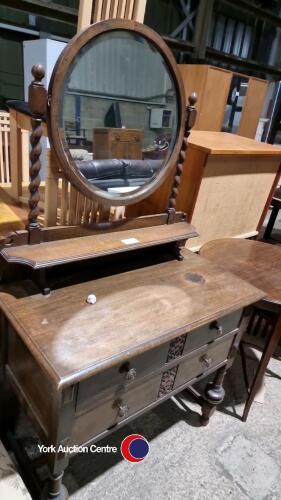 Art Nouveau oak dressing table