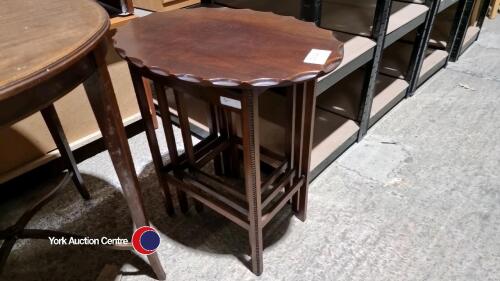 Edwardian mahogany nest of three oval tables