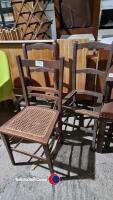 3 x mahogany woven cane bedroom or hall chairs - 3