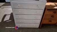 White painted wooden 5-drawer unit