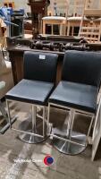 2 x chrome gas lift breakfast bar stools - 3