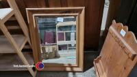 Folding pine bookcase and pine mirror - 3