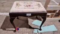 Antique tapestry top dressing stool - 2