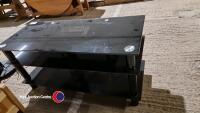 Black glass TV table - 2