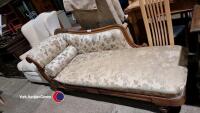 Victorian rosewood chaise longe - 3