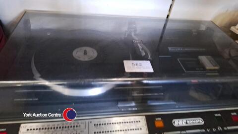 Rare GEC turntable with built-in radio cassette player