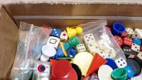Tray of vintage dice and board game counters etc - 3