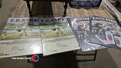 4 x tin advertising signs 420cm x 297cm
