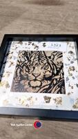 Framed paper cut picture of tiger