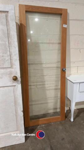 Internal glass door with wood surround