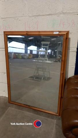 Large pine framed mirror