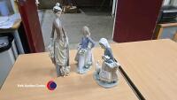 3x Lladro female figurines inc shepherdess, flower girl & victorian lady - 2