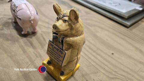 Cast iron Wise Pig moneybox