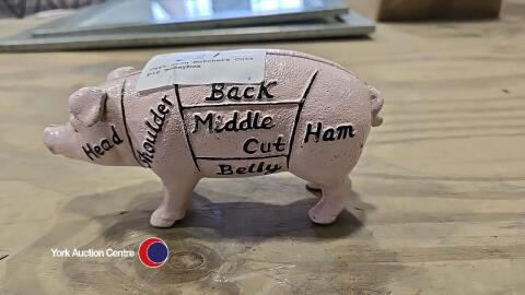 Cast iron Butchers Cuts pig moneybox