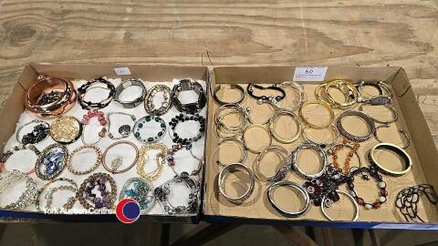 2 Trays of bangles and bracelets