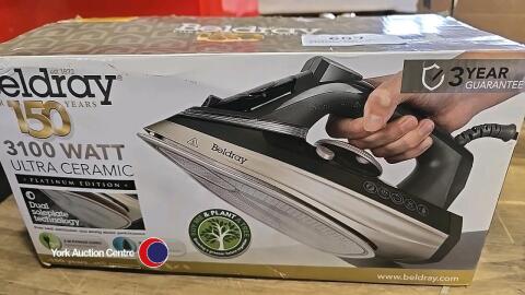 Beldray steam iron, platinum edition