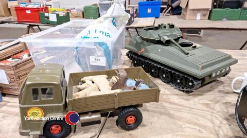 Vintage palitoy action man tank and army lorry